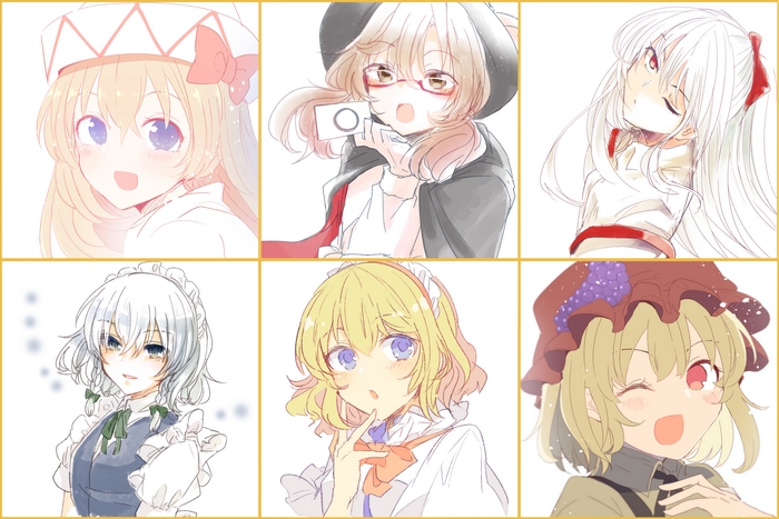 Touhou 4K: Fujiwara no Mokou, Minoriko Aki, Sakuya Izayoi, Sumireko Usami, Lily White, Alice Margatroid