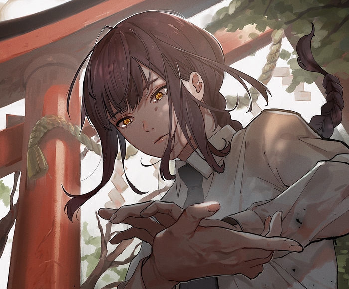 Makima from Chainsaw Man in Intense Gaze