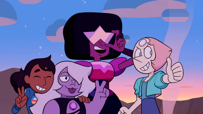 Garnet, Amethyst, Pearl, and Connie from Steven Universe