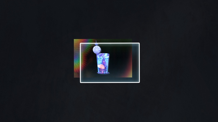 Square Cocktail with Outrun aesthetic