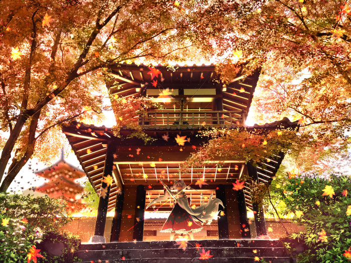 Momiji Inubashiri from Touhou in autumn
