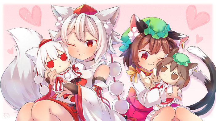 Momiji Inubashiri and Chen from Touhou 4K