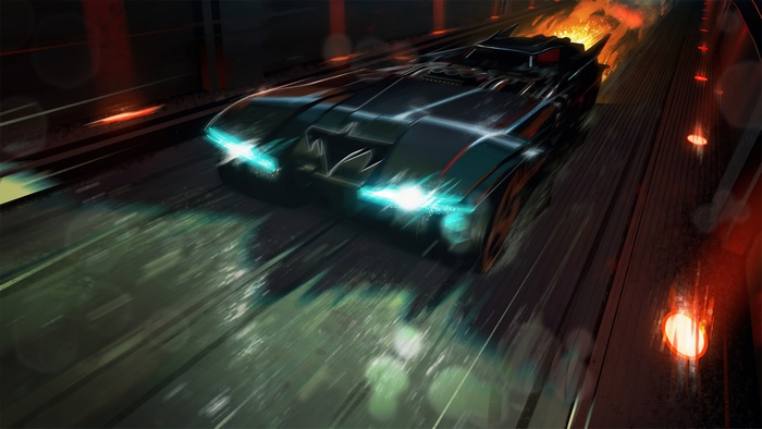 Batmobile from DC Comics 4K
