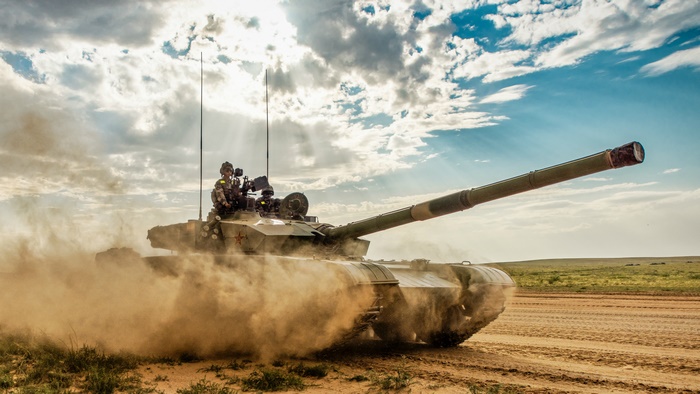 Type 99 Tank in a Desert Landscape