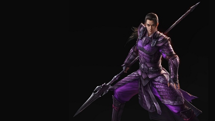 Fantasy warrior with spear
