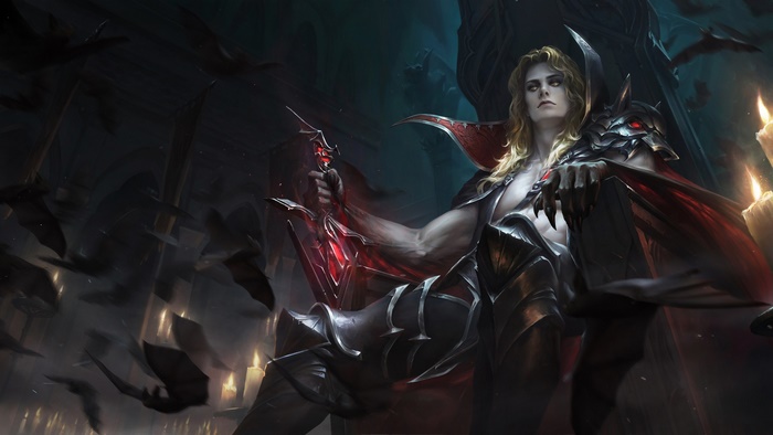 Fantasy Warrior with Sword and Bats
