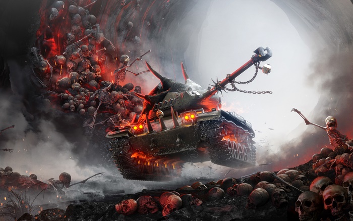 World of Tanks 4K Skulls and Skeletons Tank