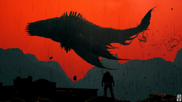 A creature looms over a figure in Death Stranding 4K