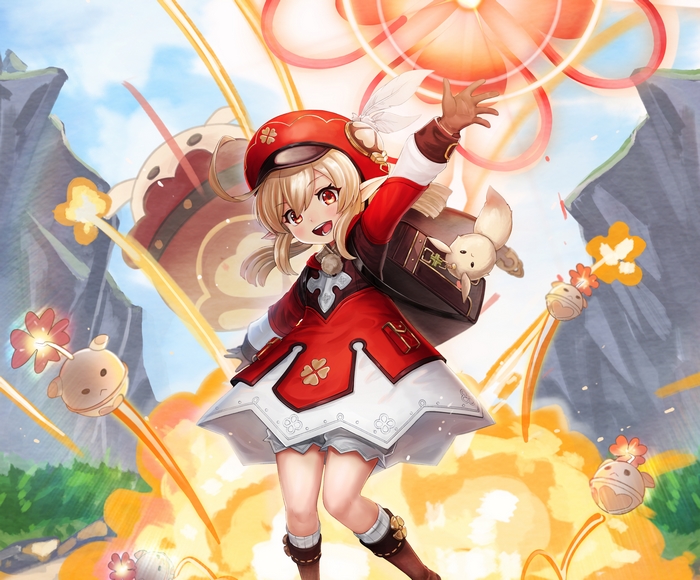 Klee from Genshin Impact with bombs