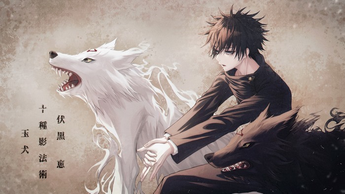 Megumi Fushiguro with Divine Dogs from Jujutsu Kaisen
