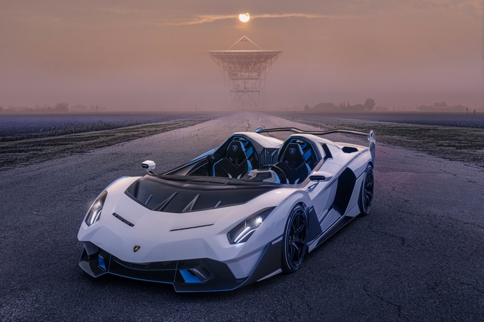 White Lamborghini SC20 Convertible Supercar
