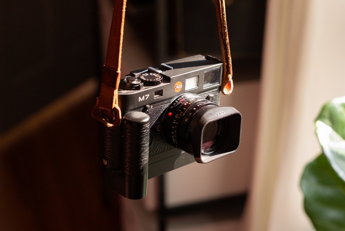 Leica M7 camera with lens and strap