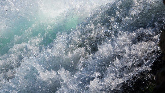 Close-up of turbulent water with splashes
