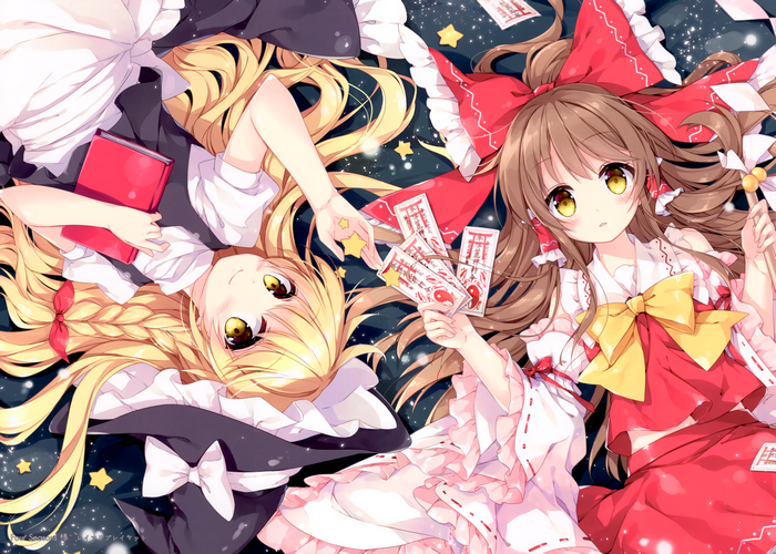 Reimu Hakurei and Marisa Kirisame from Touhou 4K