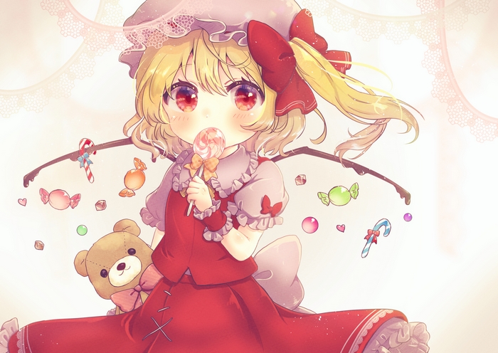 Flandre Scarlet from Touhou Project with candy