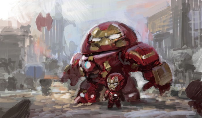 Hulkbuster and Iron Man from Marvel Comics