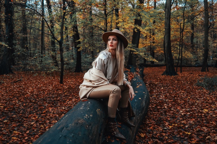 Blonde Woman Wearing Hat Outdoors