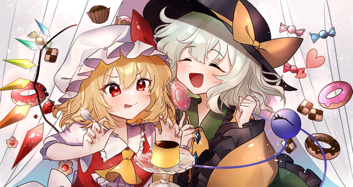 Koishi Komeiji and Flandre Scarlet in Colorful Scene 4K