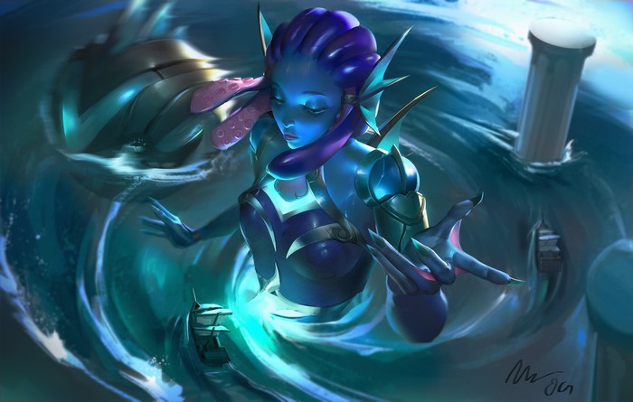 Atlantean Orianna from League of Legends Fan Splash Art