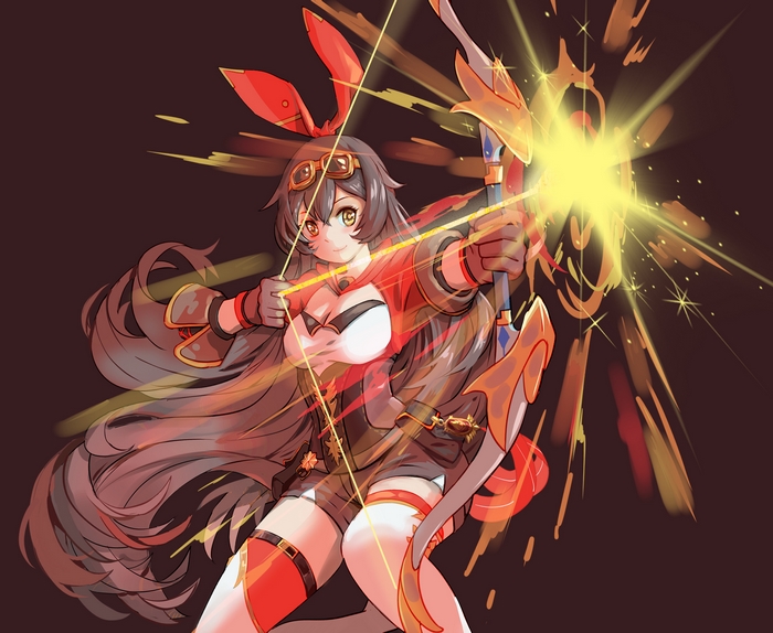 Amber from Genshin Impact aiming a bow