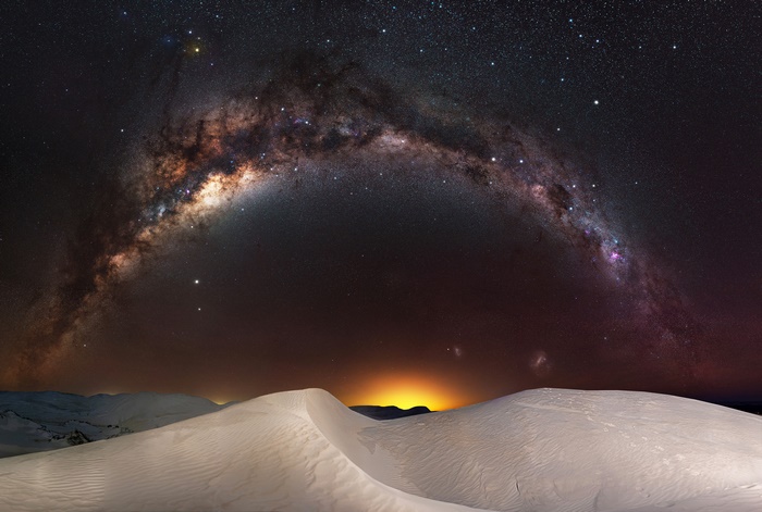 Milky Way over sand dunes in Australia