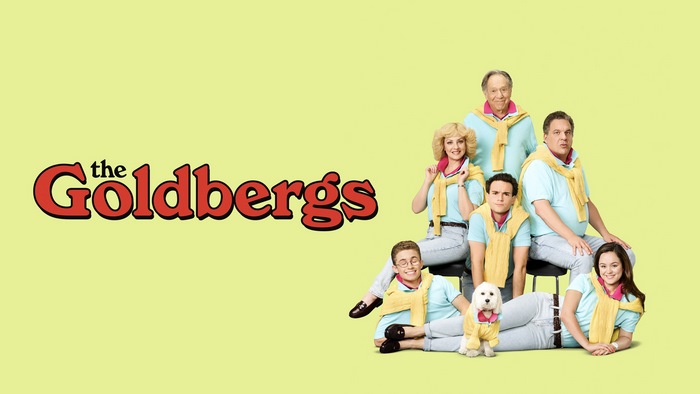 The Goldbergs cast with dog