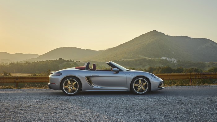 Silver Porsche Boxster convertible 4K