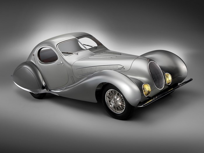 Silver 1937 Talbot Lago Classic Car