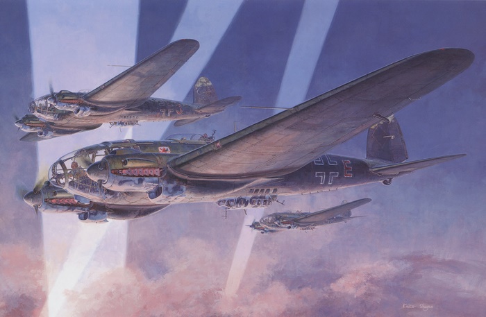 Luftwaffe bombers flying in formation