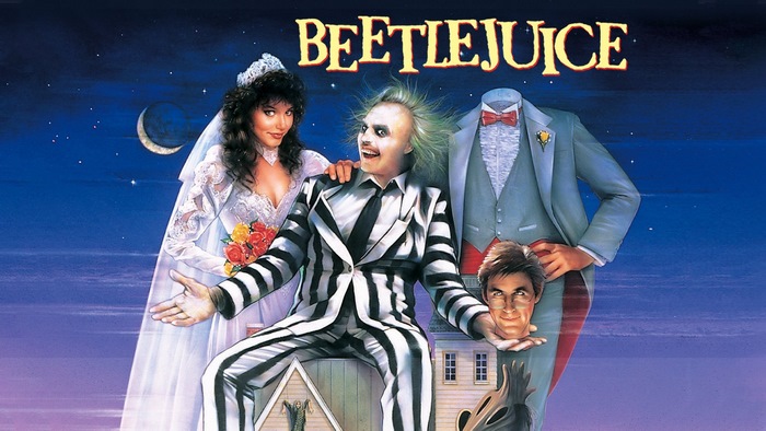 Beetlejuice movie poster with characters