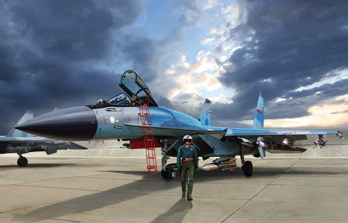 Sukhoi Su-35 Fighter Jet with Pilot