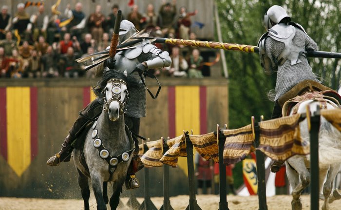 Knights Jousting on Horses