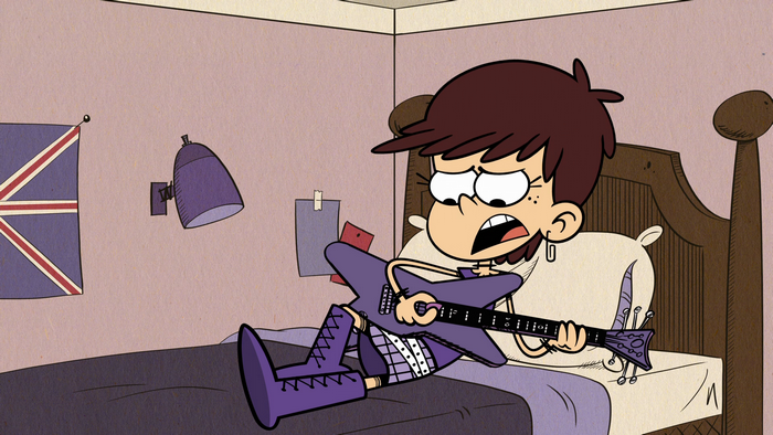 Luna Loud from The Loud House playing guitar