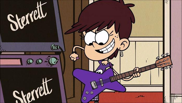 Luna Loud from The Loud House playing guitar