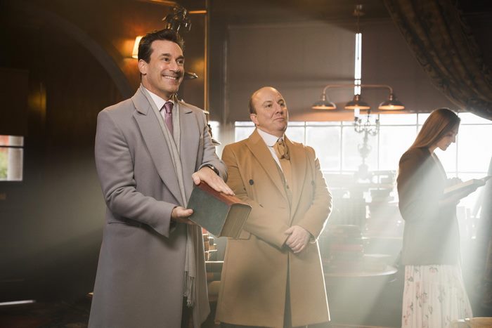 Jon Hamm and Paul Chahidi in Good Omens