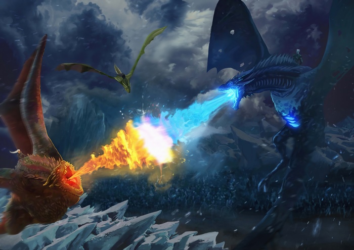 Game of Thrones Dragons Fighting