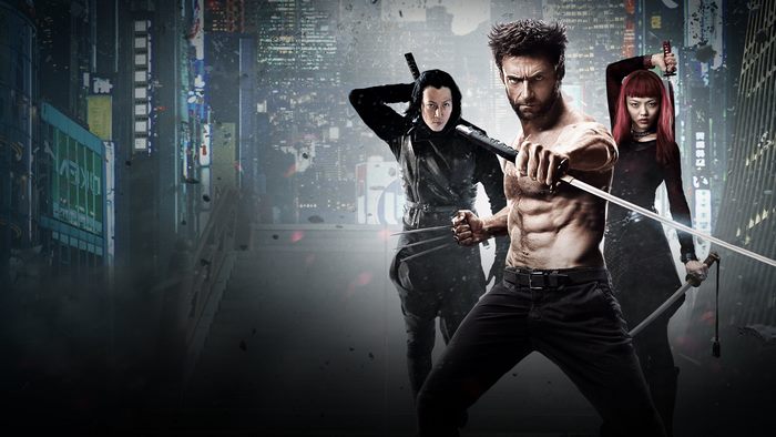 Wolverine from X-Men with two ninjas in a city
