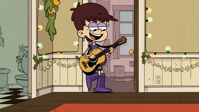Luna Loud from The Loud House playing guitar