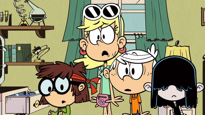 The Loud House characters in a room