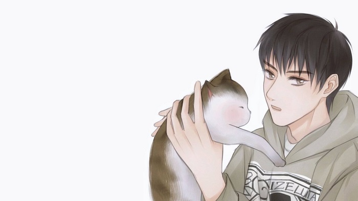 Wang Hao Xuan holding a cat