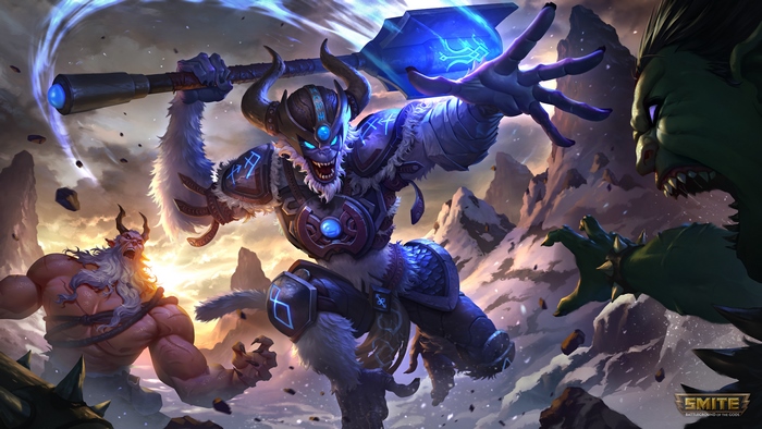 Hun Batz from Smite fighting in a rocky landscape