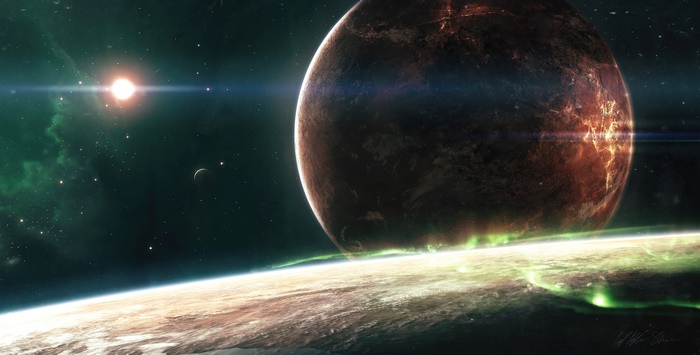 Sci Fi Planet Rise Space Planet
