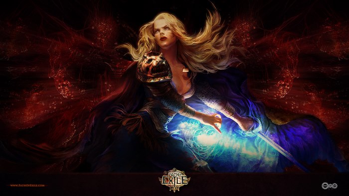 Path of Exile: Female Sorceress Casting Spell