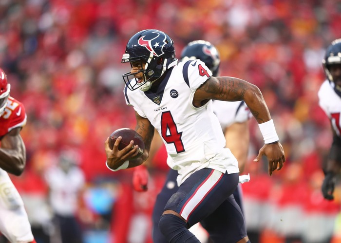 Deshaun Watson wearing Houston Texans uniform