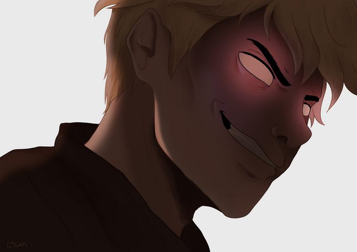 Gary Goodspeed from Final Space with glowing eyes