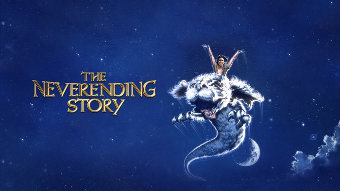 The Neverending Story movie title with Falkor