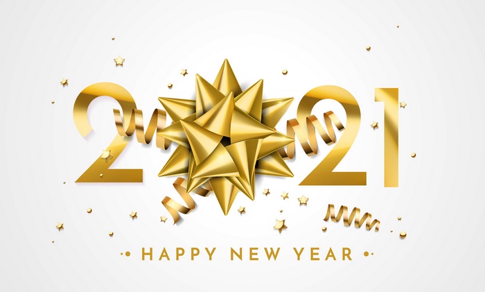 Happy New Year 2021 Golden Bow