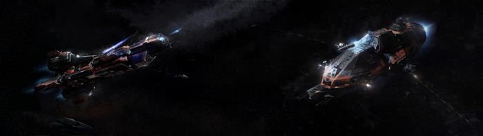 Two spaceships in combat in The Expanse