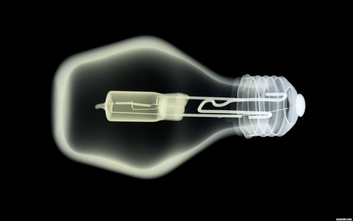 X-ray of a light bulb
