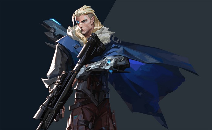 Sova from Valorant holding a sniper rifle